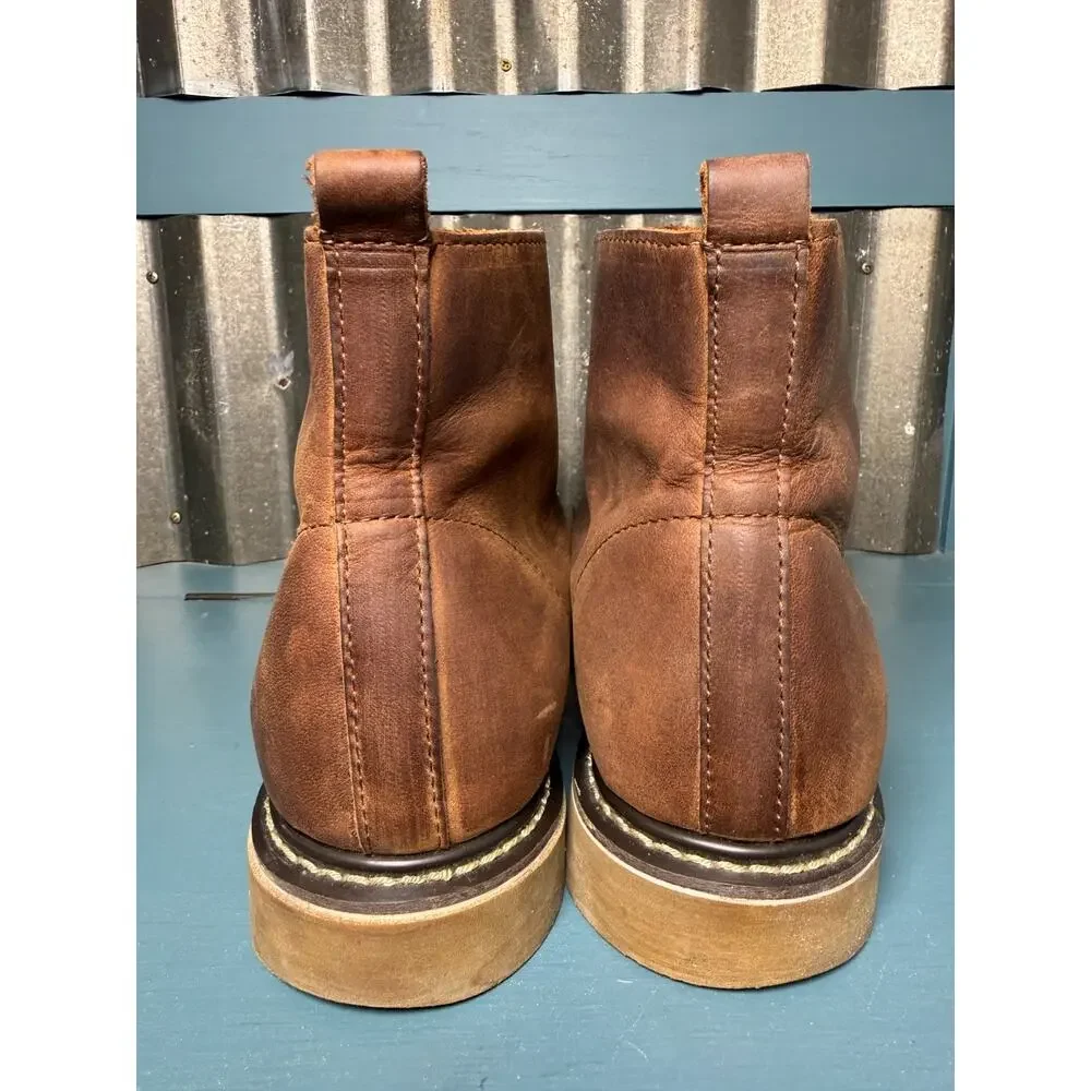 Golden Fox Footwear Boondocker Mens Service Boots Size 10 Brown Leather Lace-Up